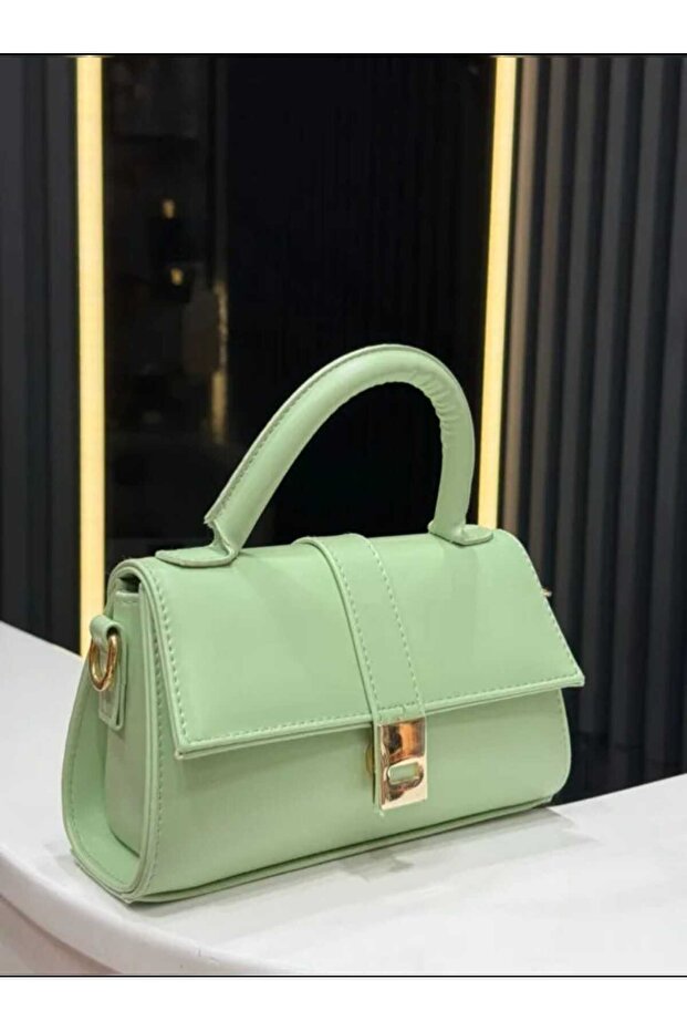 Women's Small Size Classic Hand and Shoulder Bag Mint Green