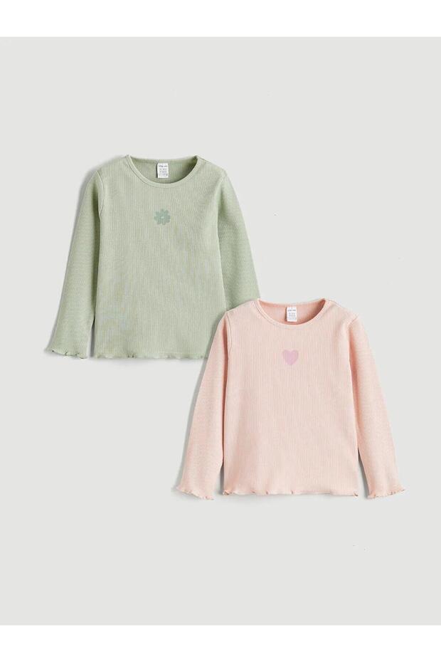 Heart Printed Baby Girl T-Shirt 2-Pack (W5)
