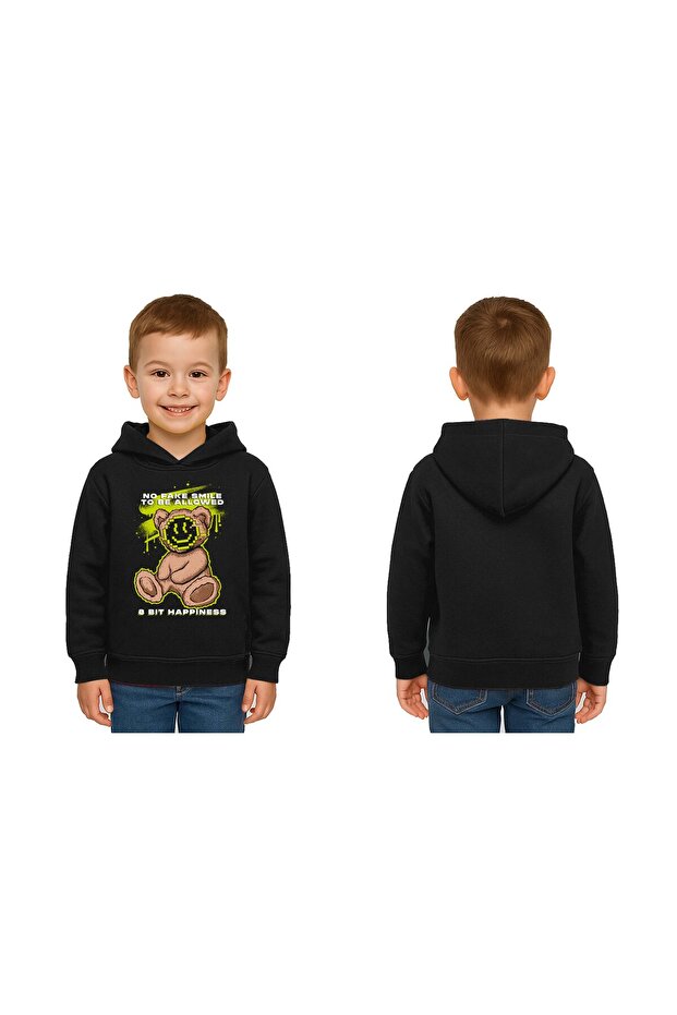 Unisex Teddy Bear Bear Printed Children's Swaetshirt Hooded 3 Thread Raster
