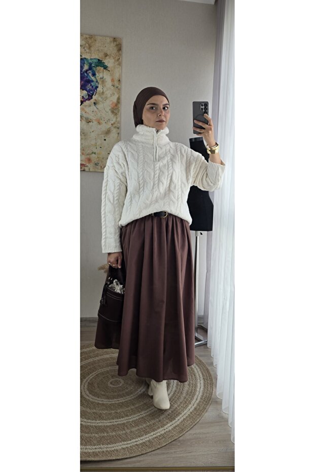 Qustyle Astarlı Etek - 3