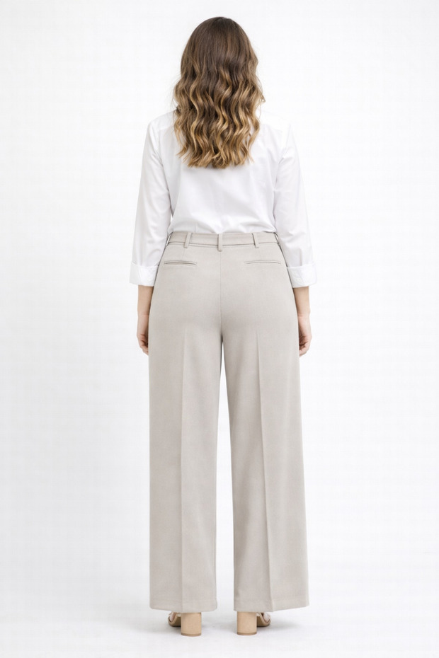 بنطلون كريب فضفاض مقاس كبير - 3