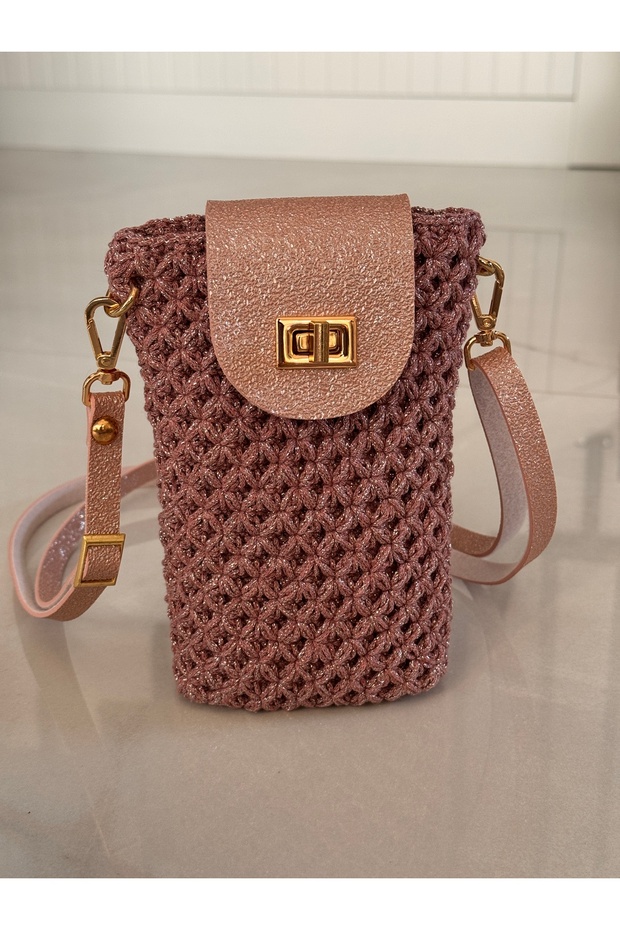 Handmade Phone Bag | Silvery Rope Handmade Phone - Keychain Bag | Mini Bag