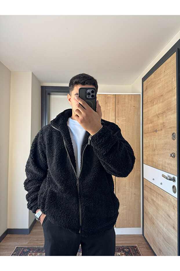 معطف رجالي من القطيفة قصة فضفاضة مبطن - 3