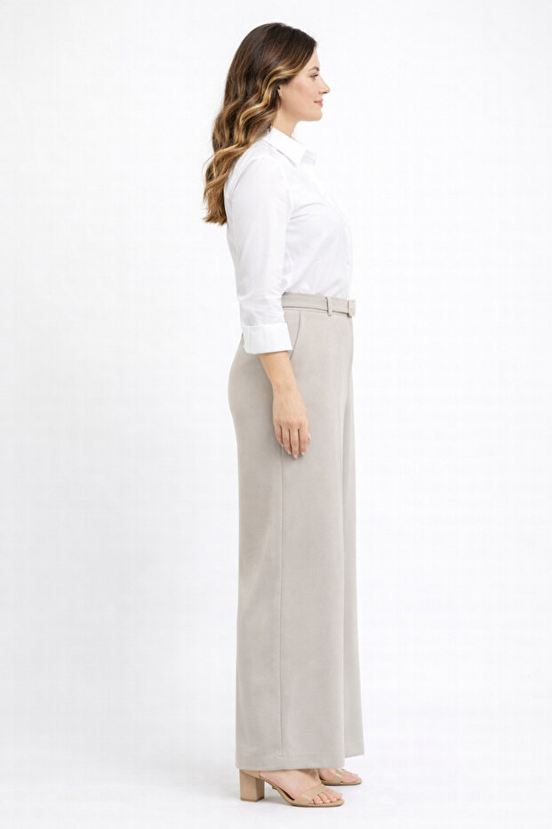 بنطلون كريب فضفاض مقاس كبير - 1