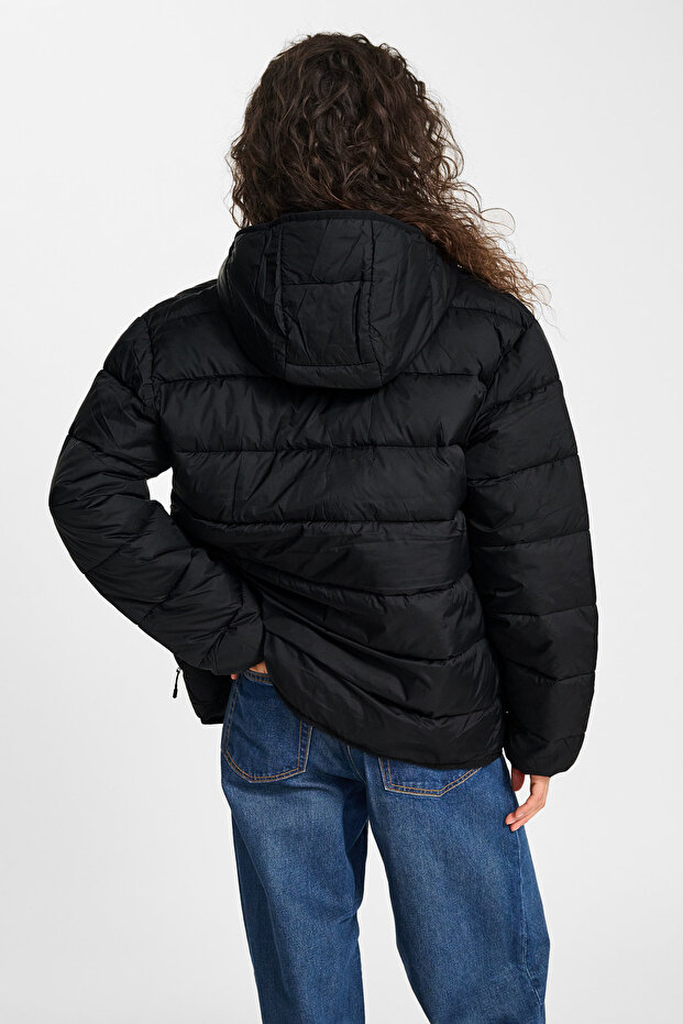 Lightweight Puffer Jacket Unisex Siyah Modern Mont - 5