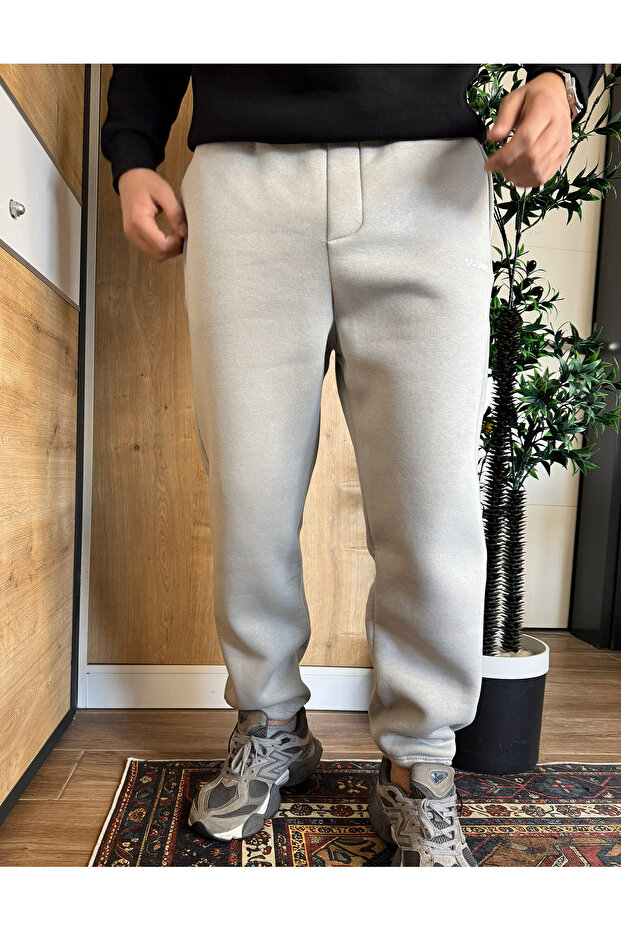 Men's Winter Piped Sweatpants with Adjustable Legs - 3