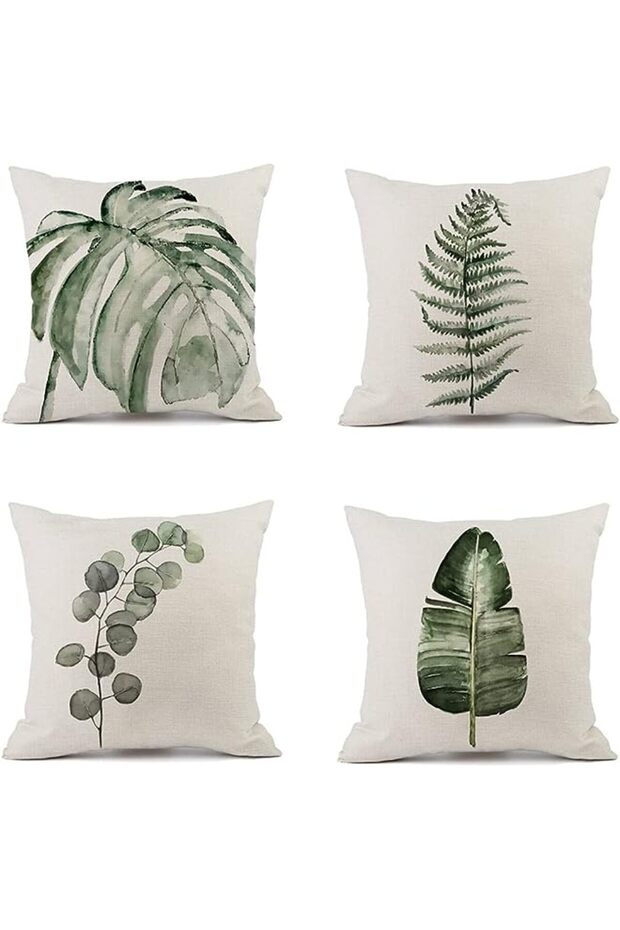 Plant Throw Pillow Covers 45x45cm Greenery Decorative Pillow Cushion Cases