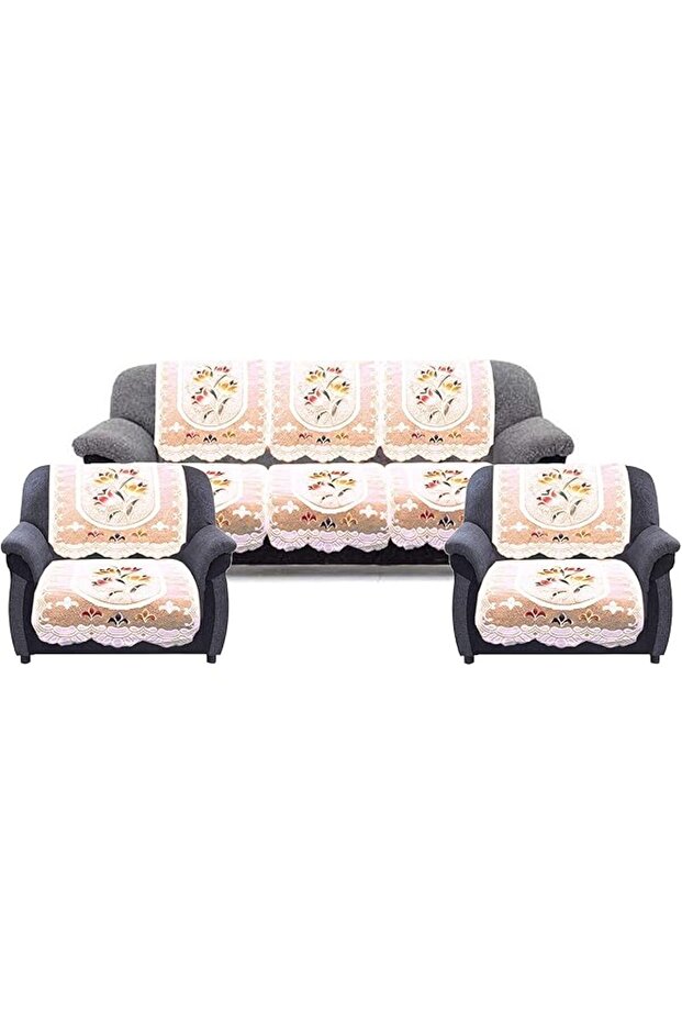 Cotton 5 Seater Sofa Cover