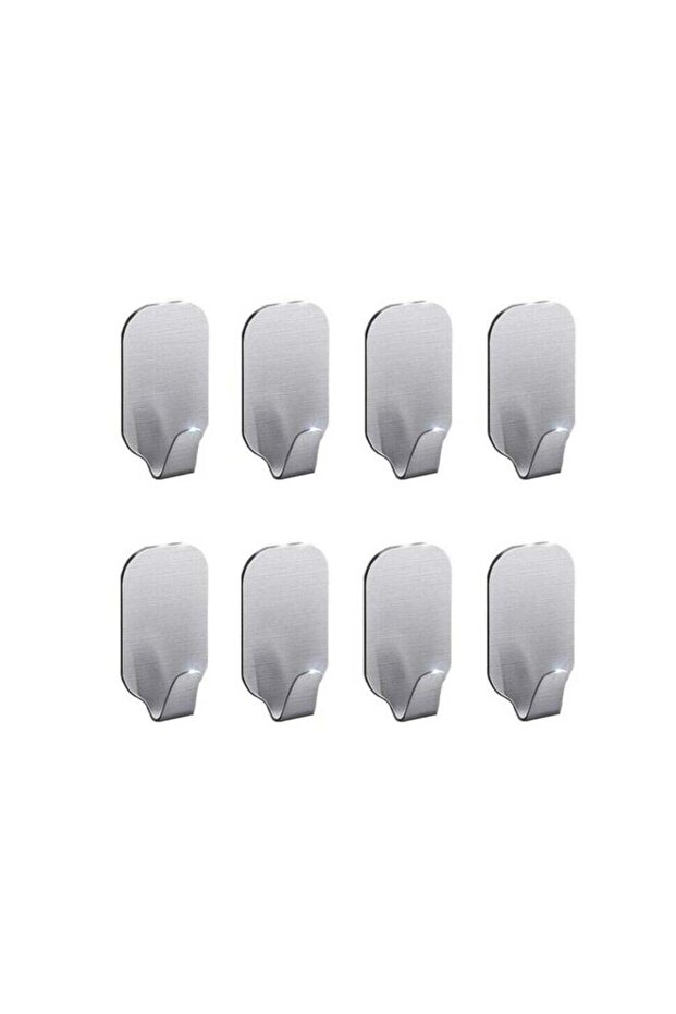 3M Adhesive Heavy Duty Wall Hooks Stainless Steel Ultra Strong (Pack Of 8)