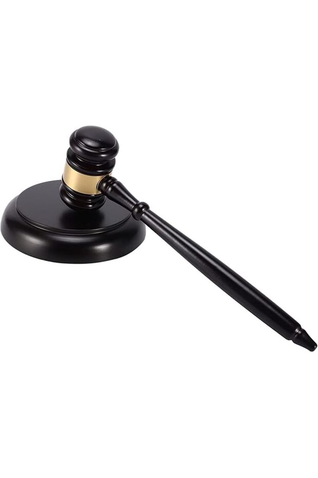 Wooden judge's gavel auction hammer with sound block for attorney judge auction handwork