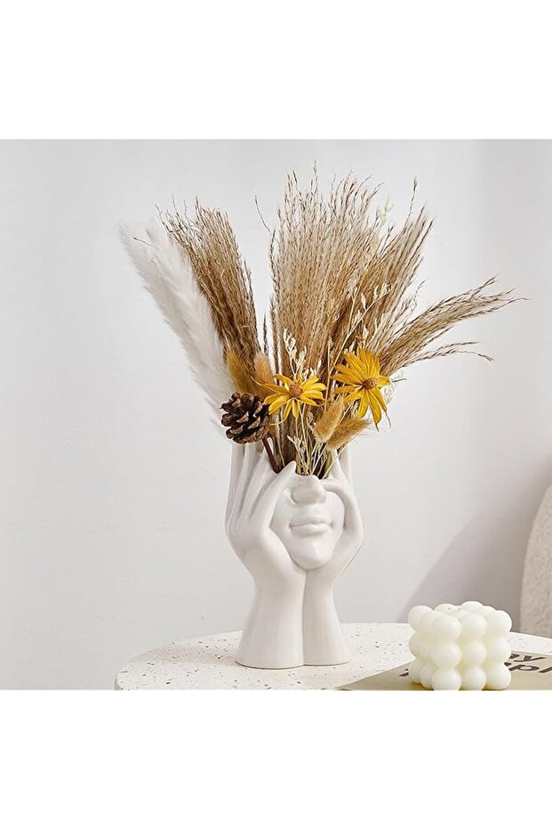 Ceramic Face Vase, Lady Form Head Half Body Bust Vases