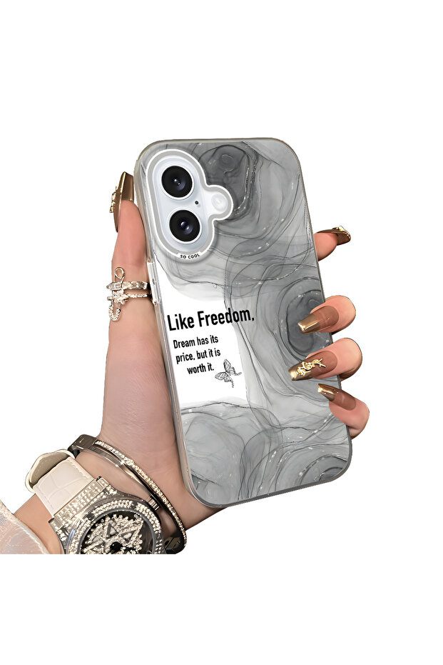 iPhone 16 Compatible Silicone Edge Acrylic Back Creative Pattern Protective Case - 1