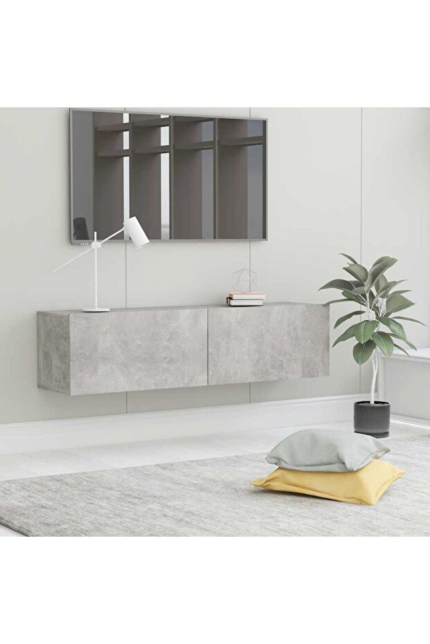 TV Cabinet Concrete Grey 120x30x30 cm Engineered Wood