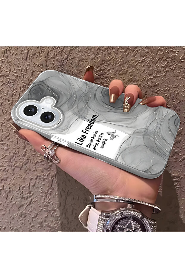 iPhone 16 Compatible Silicone Edge Acrylic Back Creative Pattern Protective Case - 2