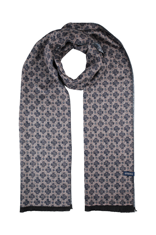 Eșarfă cu model bleumarin - 1