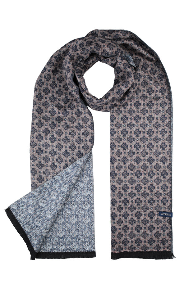 Eșarfă cu model bleumarin - 2