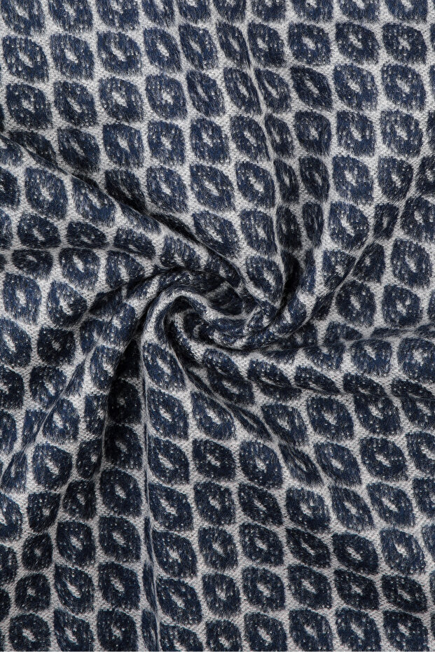 Lacivert-Bej Desenli Atkı - 4