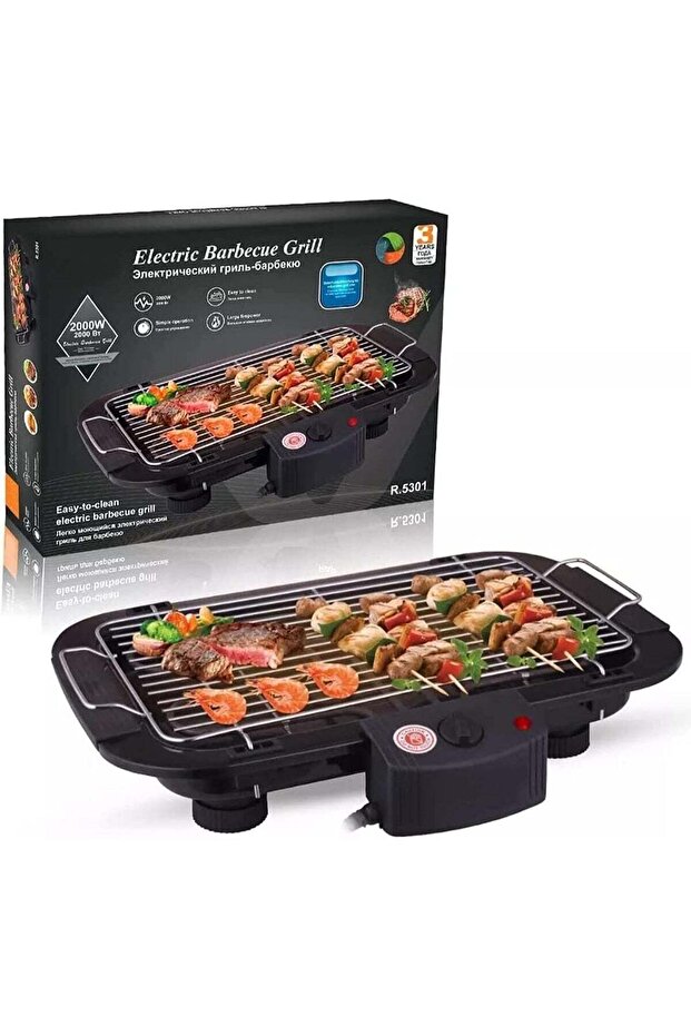 Electric BBQ Grill 2000W Compact Tabletop Barbecue Machine