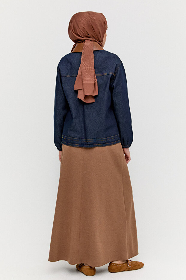 Çift Cepli Örme Etek - 5