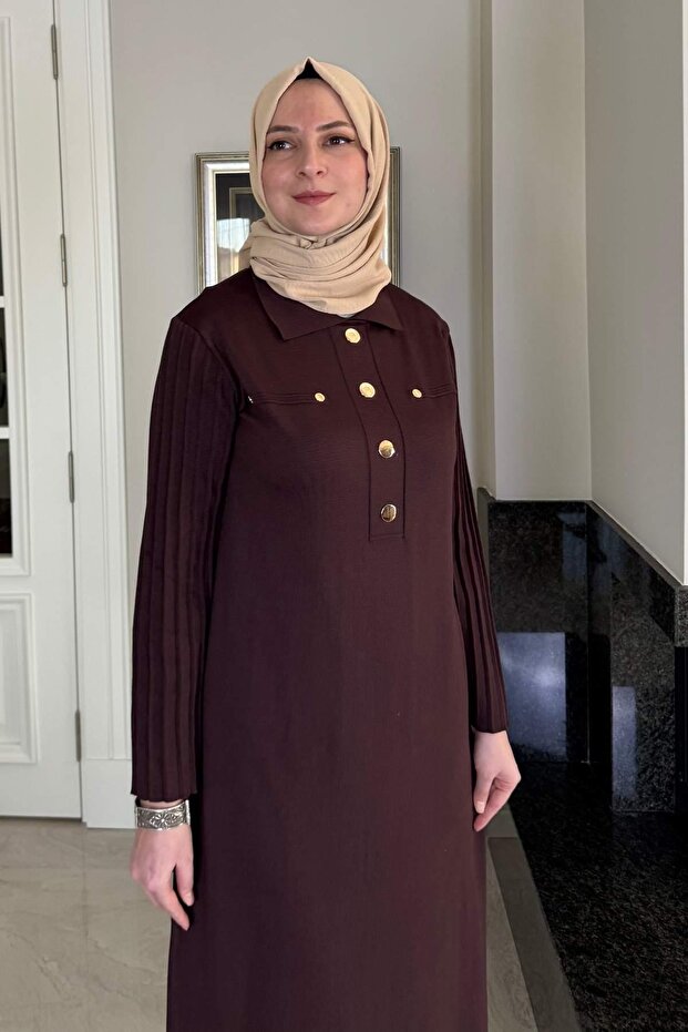 Beste Triko Elbise Acı Kahve - 3