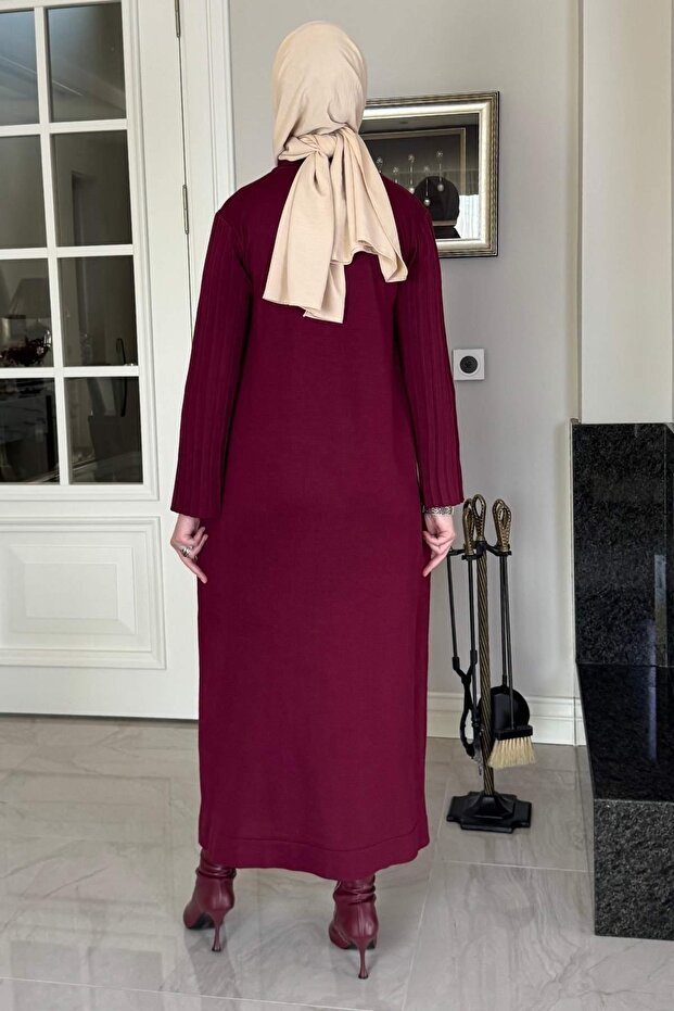 Beste Triko Elbise Bordo - 5