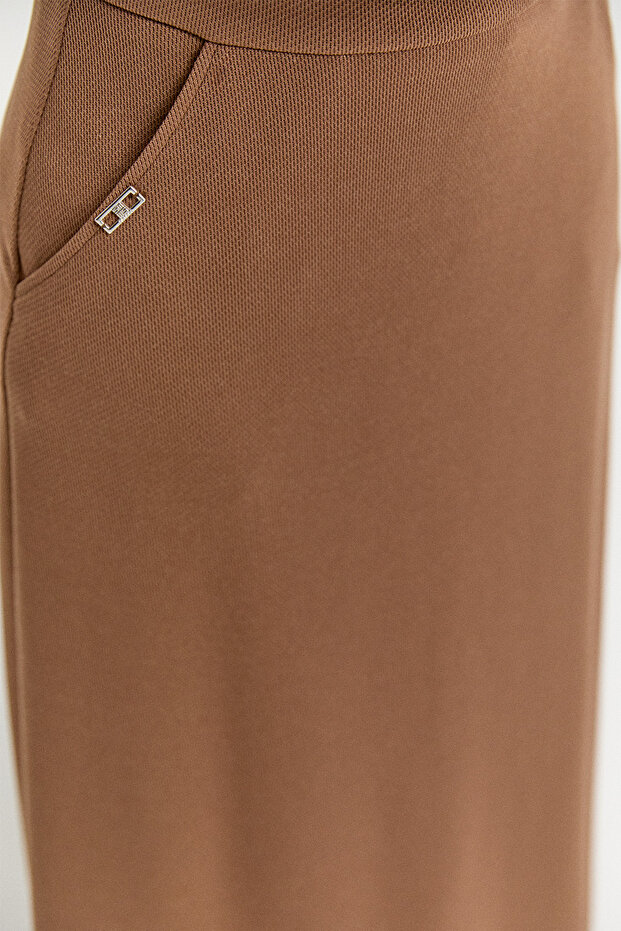 Çift Cepli Örme Etek - 4