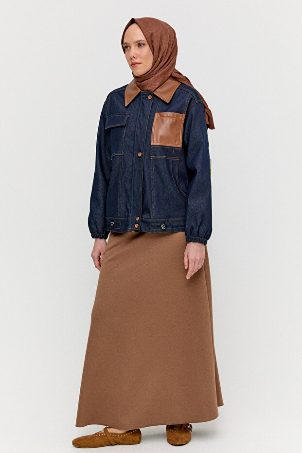 Çift Cepli Örme Etek - 2