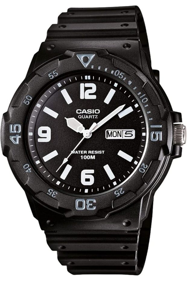 Mens Quartz Watch, Analog Display And Resin Strap MRW-200H-1B