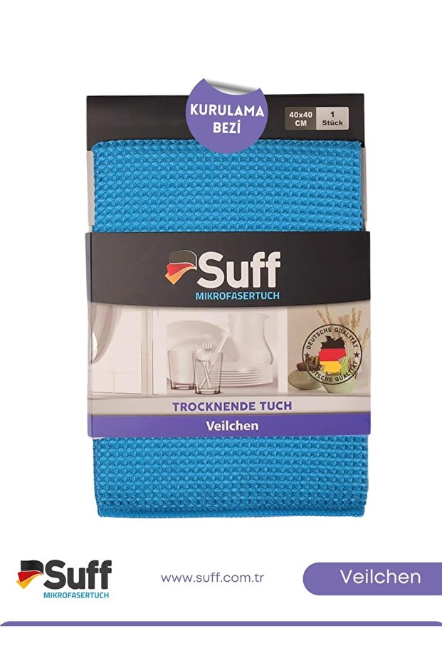 Veilchen Cam Microfiber Cloth Highly Absorbent Window Glass Drying Cloth 40X40 cm Blue