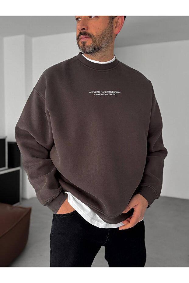 Antrasit Previous Baskılı Sweatshirt C-4614 - 3