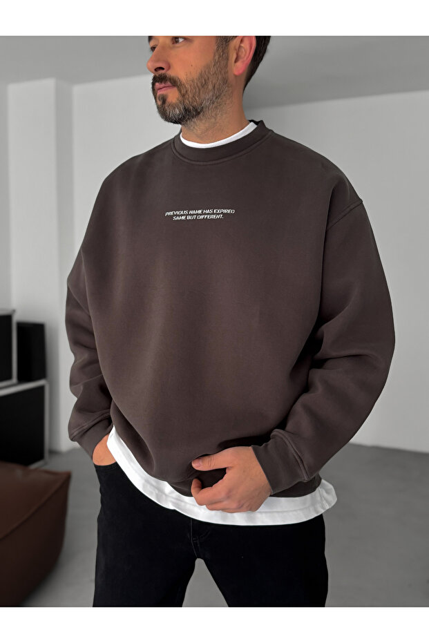 Antrasit Previous Baskılı Sweatshirt C-4614 - 2