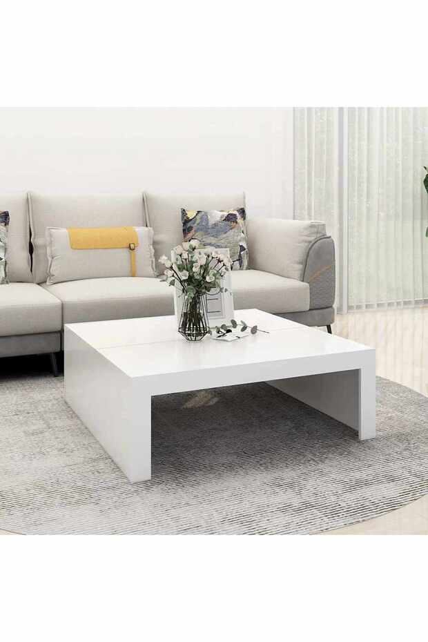 Coffee Table White 100x100x35 cm Engineered Wood