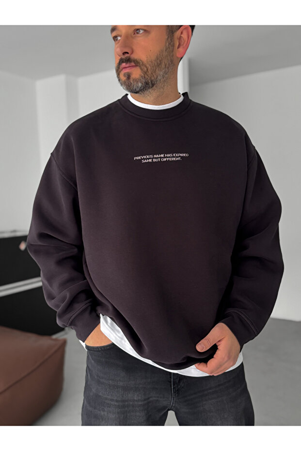 Siyah Previous Baskılı Sweatshirt C-4614 - 3