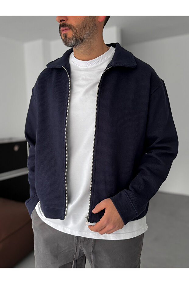 Lacivert Basic Ceket C-4627 - 3