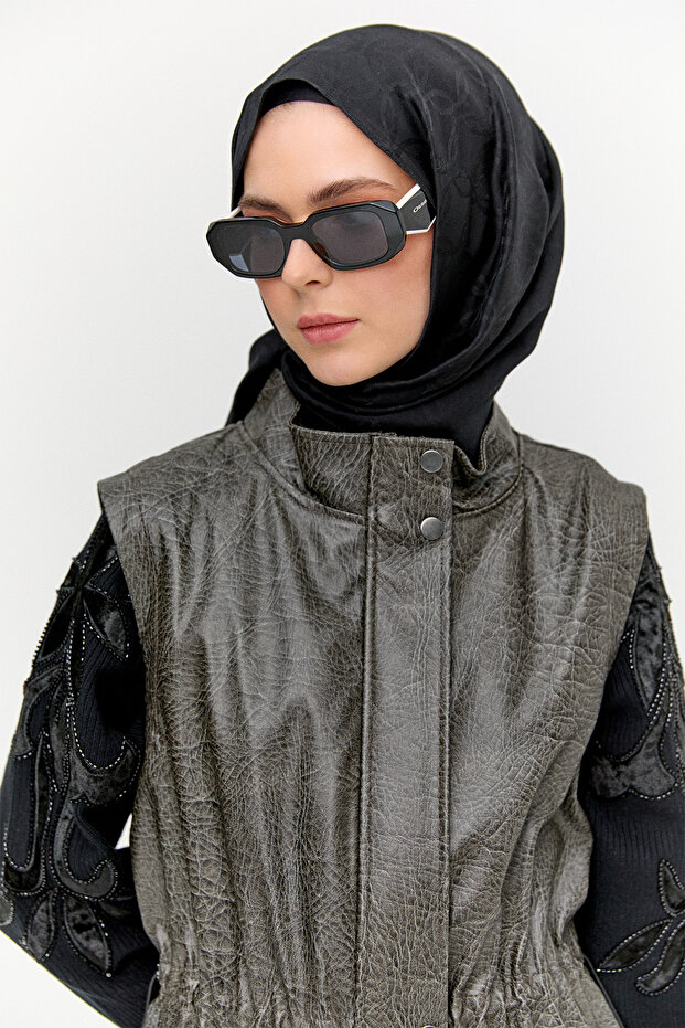 Croco Suni Deri Yelek - 4