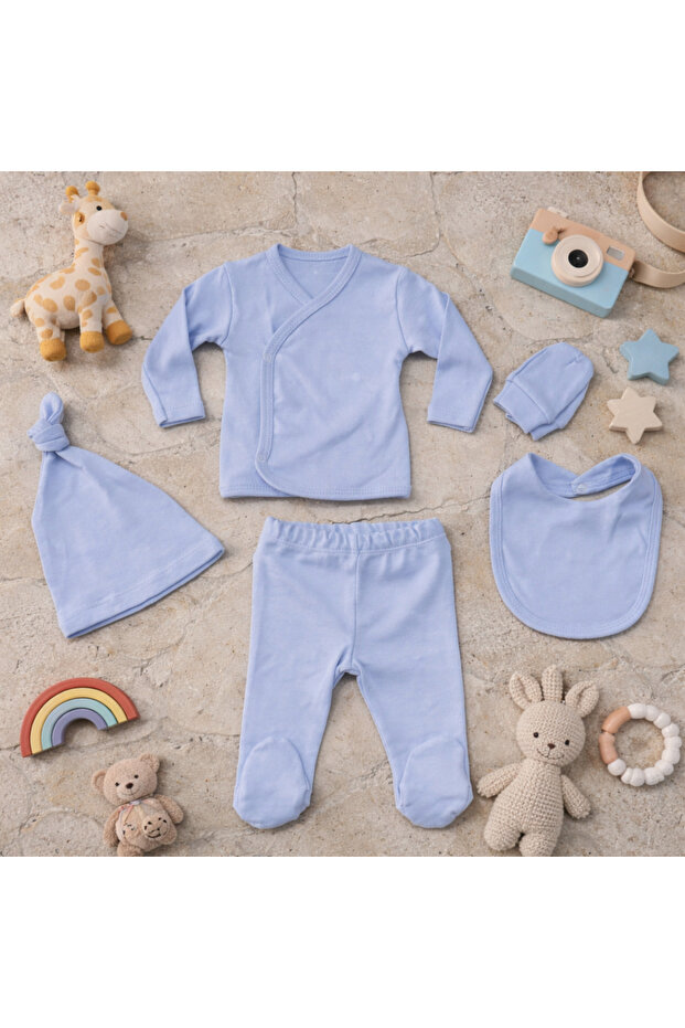 طقم أساسي مكون من 5 قطع لحديثي الولادة - 1