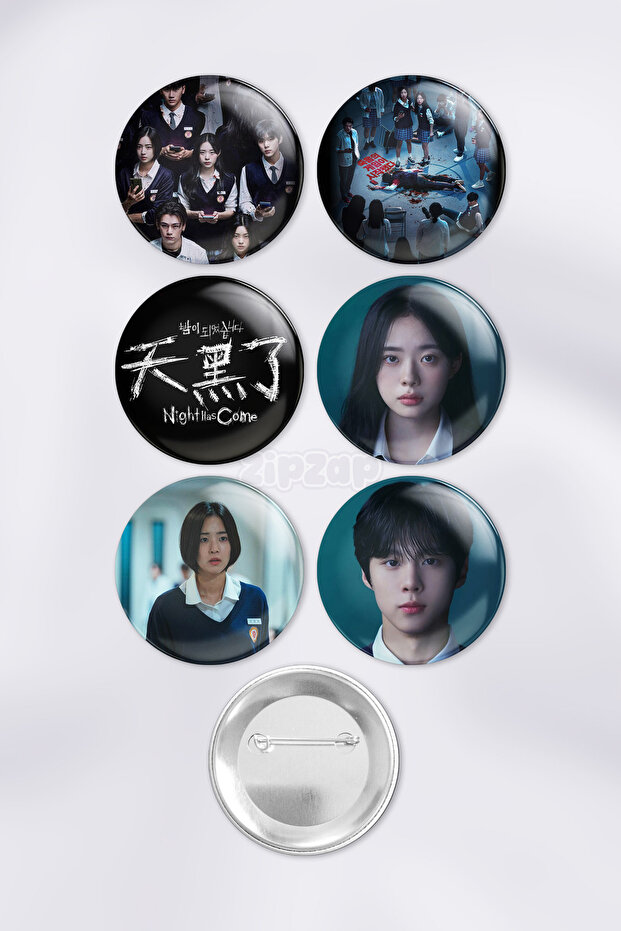 Night Has Come K Drama Kdrama Bag Ornament Badge Pin Button Badge Set (6 Pcs)