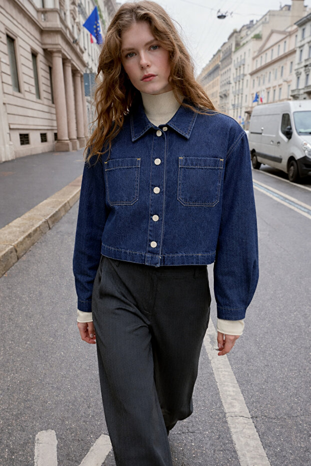 Kısa Denim GÖMLEK - 1