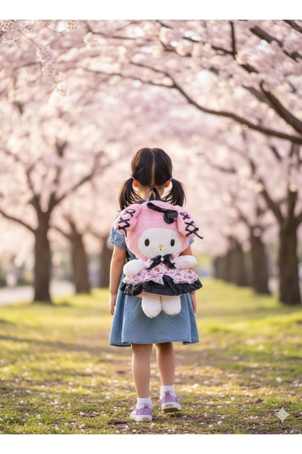 Kuromi Plush Rabbit Toy – Cute Plush Doll with Pink & Black Skirt (Variants)