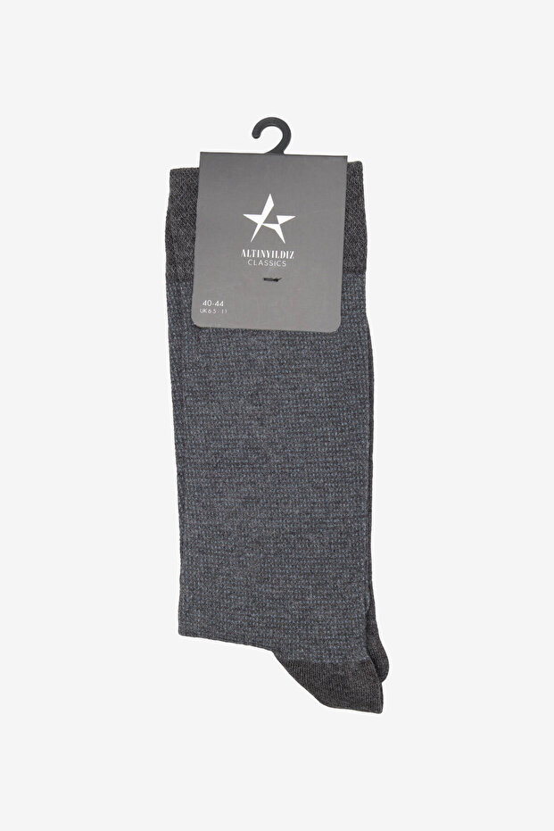 Men's Gray Patterned Single Socks - 1