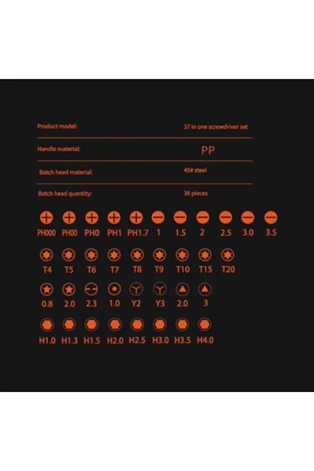 37 Parça Manyetik Uçlu Hassas Tornavida Seti - 4