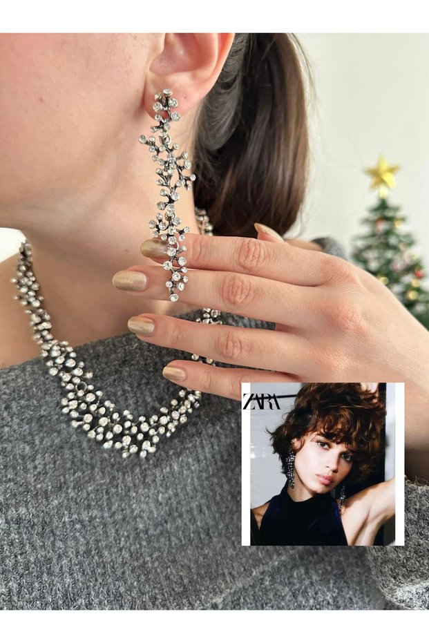 New Season Zircon Stone Design Brand Model Flower Motif Earrings