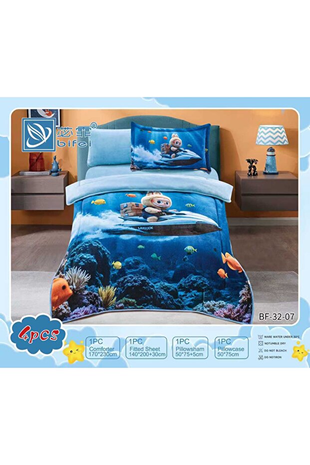 Single bedspread with children's designs - 1