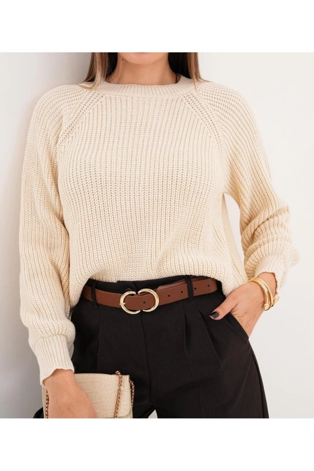 Half Fisherman Detailed Knitwear Knitted Sweater