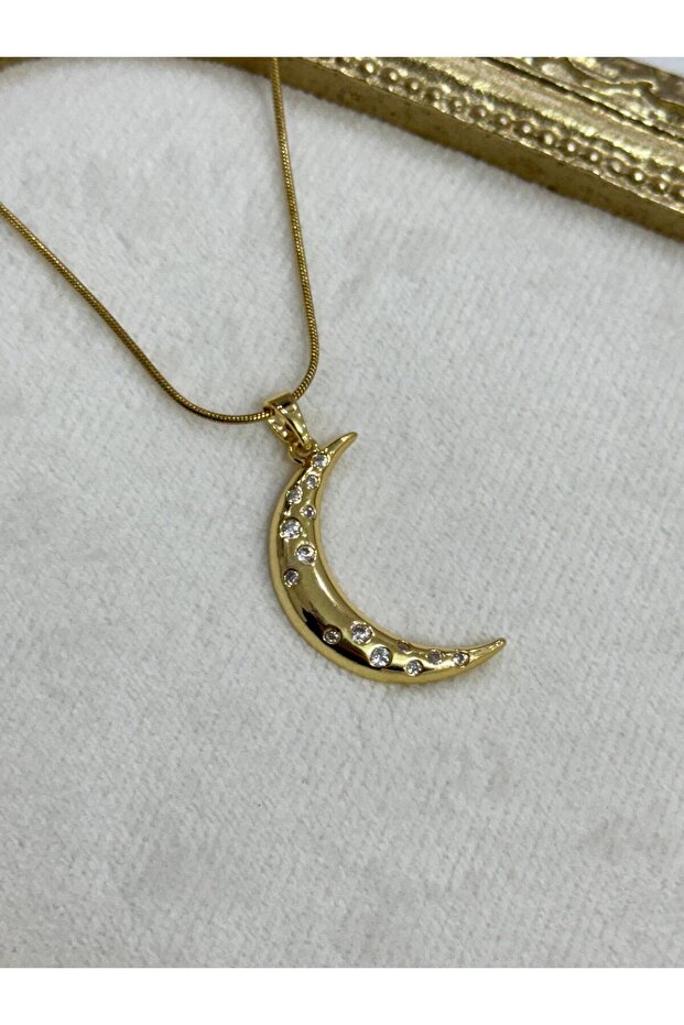 Çelik Ay Hilal Kolye - 3