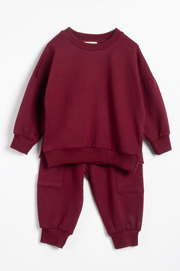 Two-Piece Set Girls Boys Unisex Two-Piece Plain Set