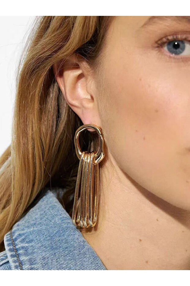 Gold Halka Sallantili Brand Model Earrings