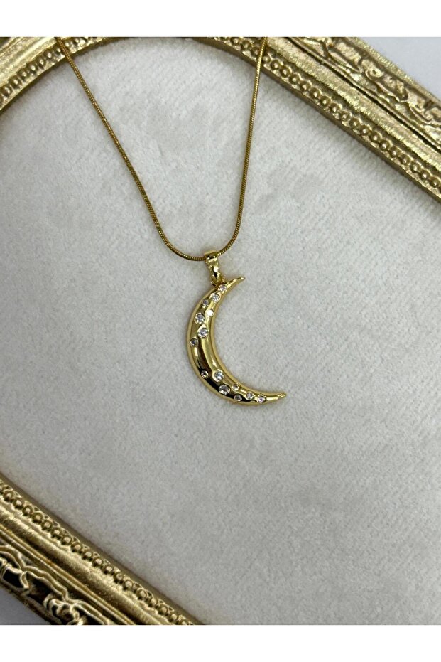 Çelik Ay Hilal Kolye - 2