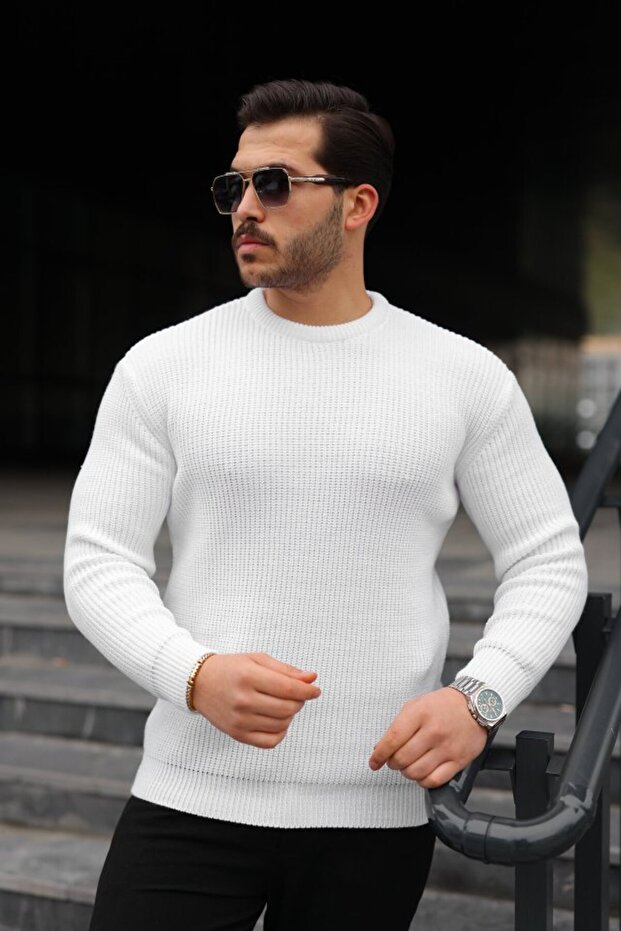 Men's crewneck knitted sweater - 1