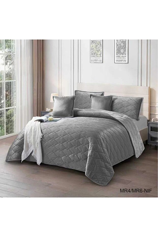 مفرش نفرين شتوي مضغوط ساده ووجه فرو عدد القطع 6قطع 220×240